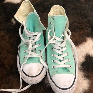 Mint Green High Top Converse